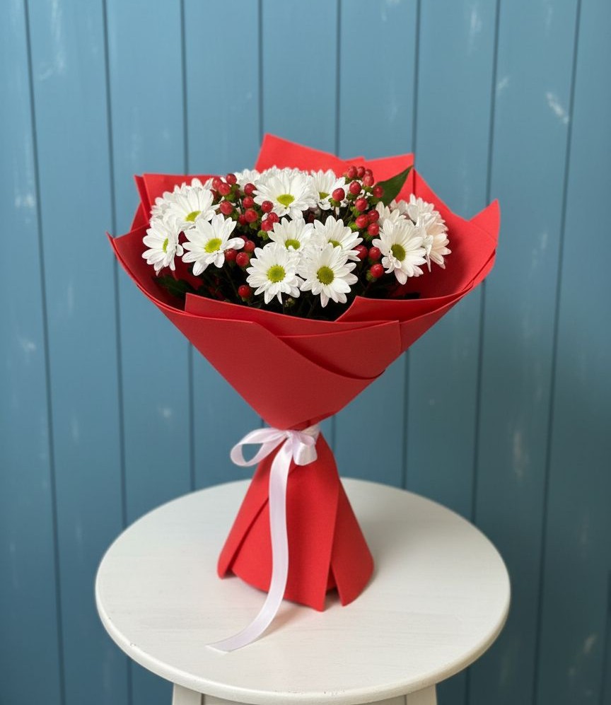 Букет цветов из: Хризантемы в Скобелевской Краснодарский край