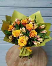 Букет цветов из:  Альстромерии и Розы #REPLACE_PRED# Скобелевской Краснодарский край