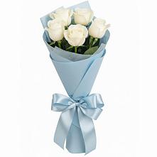 Букет 5 Белых роз Проуд #REPLACE_PRED# Скобелевской Краснодарский край