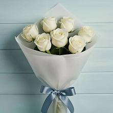 Букет 7 Белых роз Эдлесс Лав в Скобелевской Краснодарский край