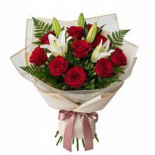 Букет цветов из:  Лилии и Розы в Скобелевской Краснодарский край