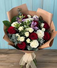 Букет цветов из:  Розы и Альстромерии #REPLACE_PRED# Скобелевской Краснодарский край