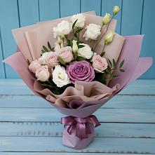 Букет цветов из:  Розы и Лизиантусы #REPLACE_PRED# Скобелевской Краснодарский край