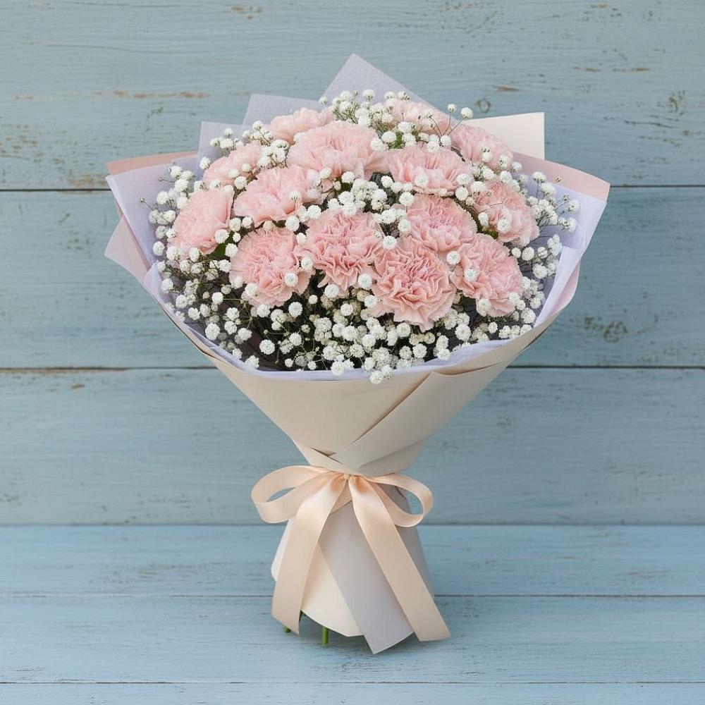 Букет цветов из: Гвоздики в Скобелевской Краснодарский край