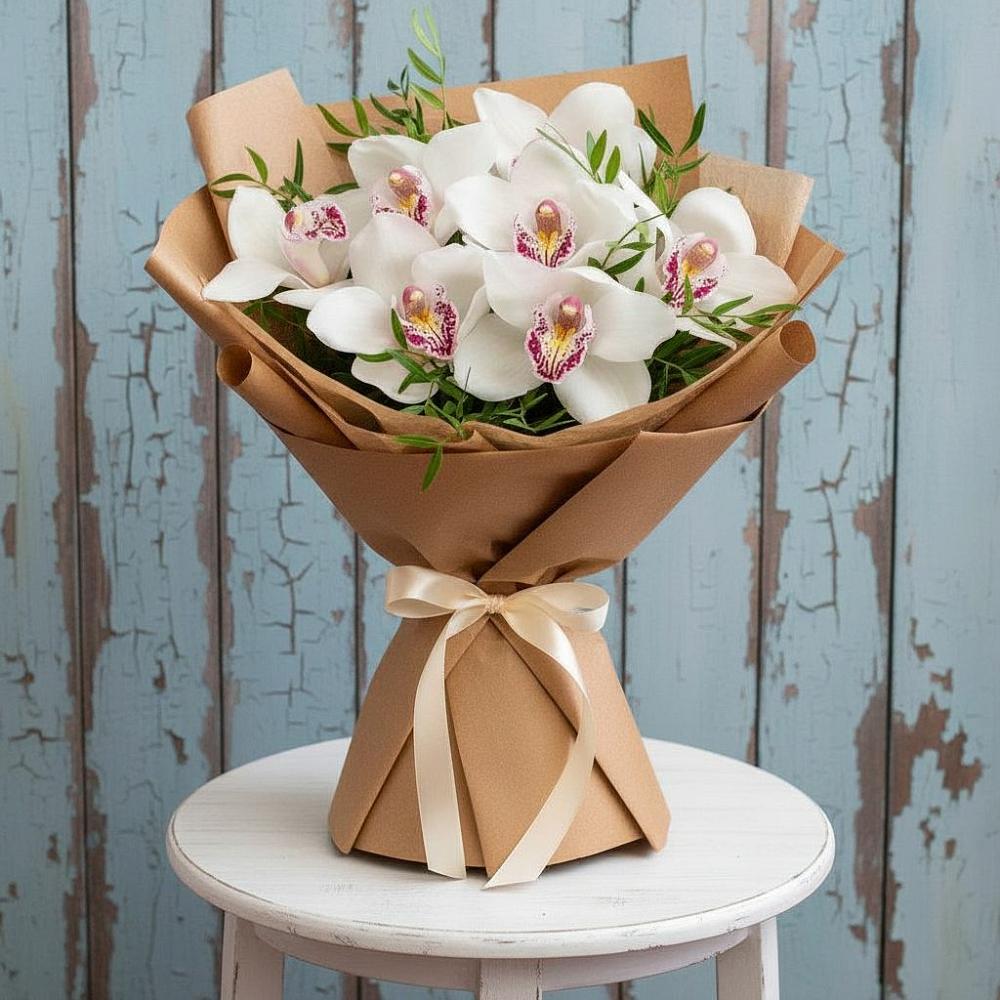 Букет цветов из: Орхидеи и Розы в Скобелевской Краснодарский край