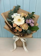 Букет цветов из:  Герберы и Хризантемы в Скобелевской Краснодарский край