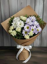 Букет цветов из:  Хризантемы и Розы в Скобелевской Краснодарский край