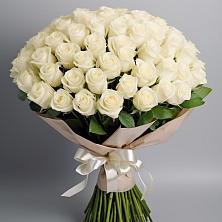 Букет 101 беля роза Белоснежка в Скобелевской Краснодарский край