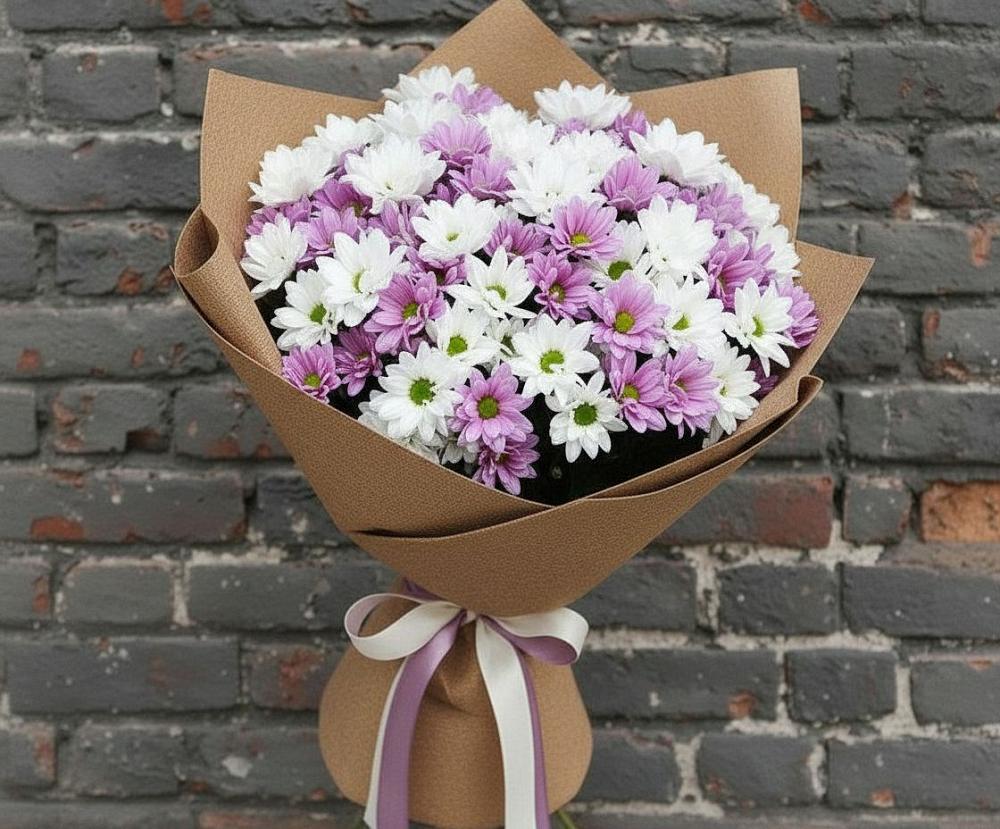 Букет цветов из: Хризантемы в Скобелевской Краснодарский край