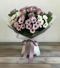 Букет цветов из:  Хризантемы и Розы в Скобелевской Краснодарский край