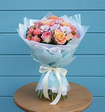 Букет цветов из:  Хризантемы и Розы в Скобелевской Краснодарский край