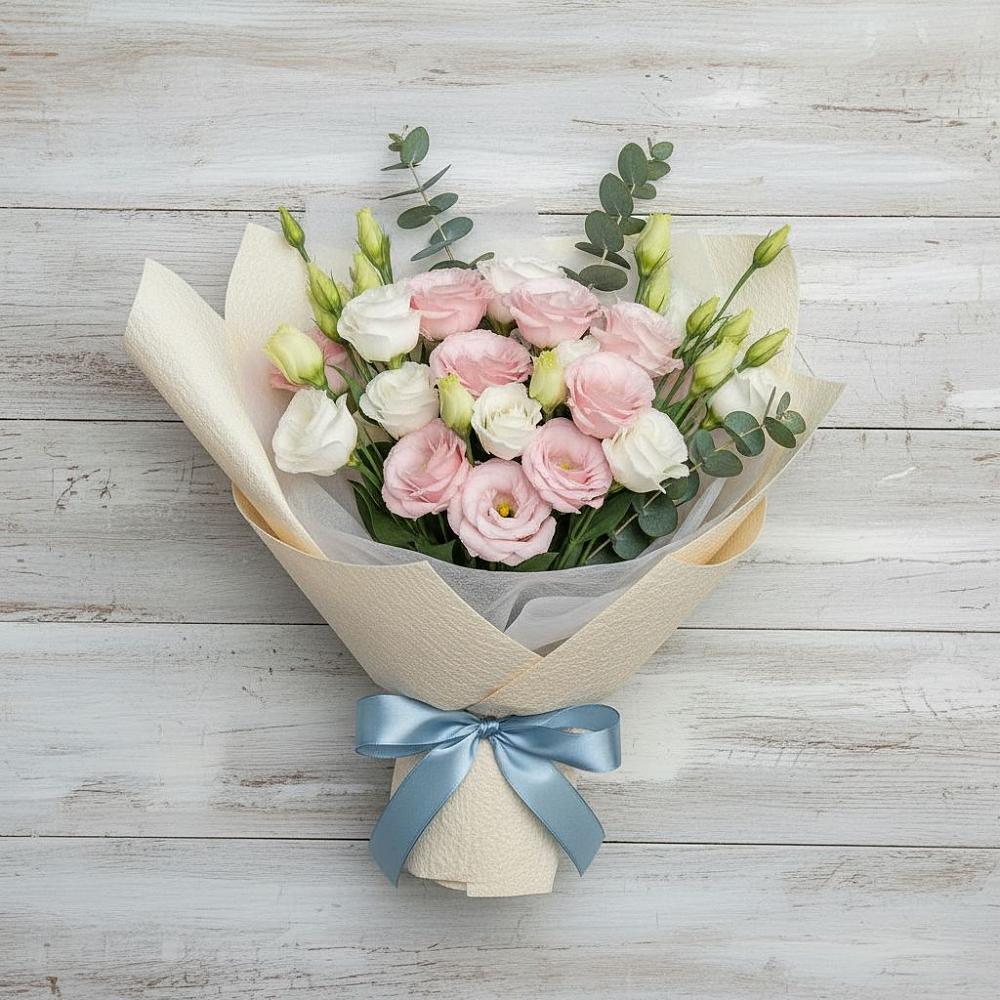 Букет цветов из: Лизиантусы в Скобелевской Краснодарский край